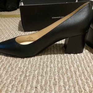 Brand new, never worn Nine West black pumps with block heel
